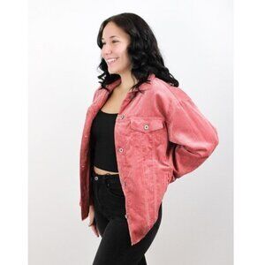 Button Down Corduroy Jacket - Red